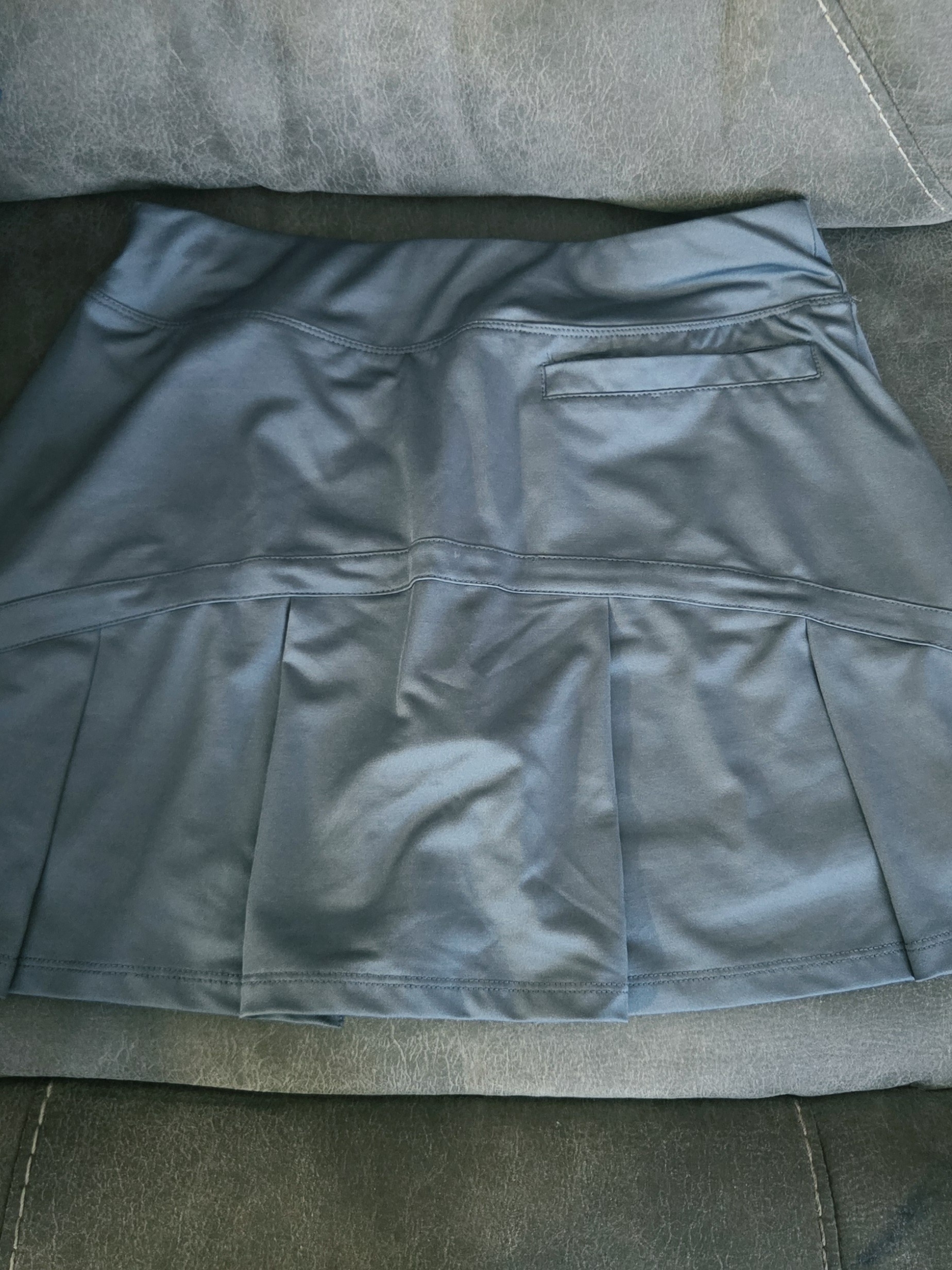 Pleated Active Mini Skirt In Slate Blue